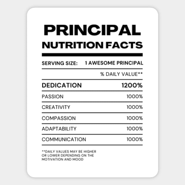 School Principal Nutrition Facts Magnet by Buckeyes0818